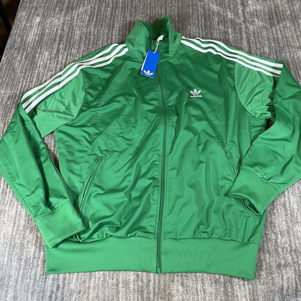 Adidas Firebird Track Jacket Mens XL Green Originals 3 Stripe JD0183 New